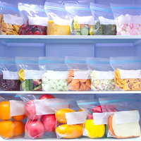 Sac de conservation personnalisé en LDPE avec double fermeture éclair, étanche et compatible congélateur, pour fruits, légumes, lait et aliments pour animaux de compagnie