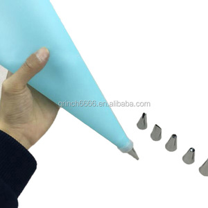 OEM in <span class=keywords><strong>Silicone</strong></span> pasticcere punte da cucina fai da te crema per glassa sacchetti di pasta riutilizzabili Set di 24 ugelli strumenti per decorare la torta - Product Image 6