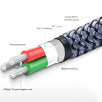 Câble audio stéréo tressé 3,5 mm TRS 6,35 mm 1/8 1/4, son Hi-Fi, double blindage, boîtier en alliage de zinc, diamètre extérieur 5 mm, pour haut-parleur