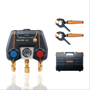 ชุดอุปกรณ์ Testo 550i Smart Kit ของแท้จากโรงงาน ขายดี - ชุดวัดความดันดิจิตอลควบคุมผ่านแอป พร้อมเครื่องวัดสุญญากาศแบบไร้สายและเครื่องวัดอุณหภูมิแบบหนีบ - Product Image 1