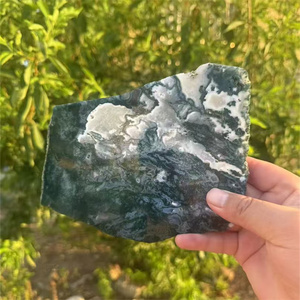 Vente en gros de tranches brutes de cristaux spirituels pierres précieuses de guérison <span class=keywords><strong>dalle</strong></span> d'agate <span class=keywords><strong>mousse</strong></span> naturelle pour la décoration - Product Image 4