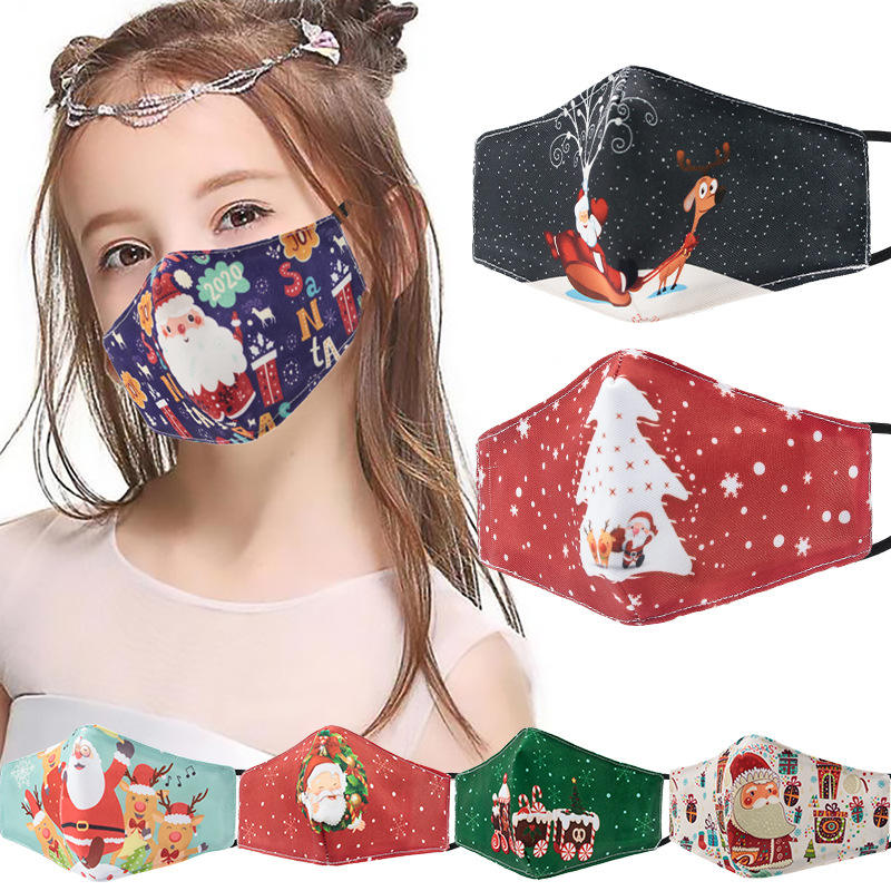 Youki high quality Christmas children mask Three layer breathable protective mask Printed funny mask