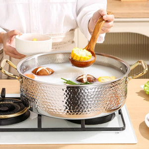 316 Stainless Steel Hot <b>Pot</b> 4.1L-6L <b>Induction</b> Compatible Soup <b>Pot</b> Household Large Capacity Food Grade - Product Image 1