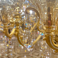 Lampe de projet d'hôtel de style européen Lustre en cristal Villa Club Lampe de salon Bougie créative Lustre LED