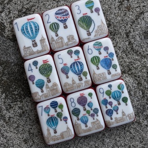 Mahjong portable en cristal de style américain, design à sept couches de blocs de couleur orange, style européen et américain transfrontalier - Product Image 4