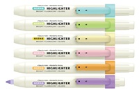 Pena Highlighter Dapat Ditarik, Warna Pastel Hidup Warna Kuning Biru Hijau Merah Muda Oranye Ungu