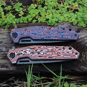 Mới Bán G10 Xử Lý Tự Vệ Gấp Dao Laser Khắc Damascus Mô Hình Săn Bắn Sinh Tồn Cắm Trại Chiến Thuật Bỏ Túi Dao - Product Image 4