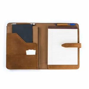 Customized Ideal Gift Letter Size Writing Pad Leather Planner Leather Notebook Cover