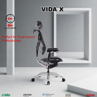 Chaise de bureau ergonomique en maille avec 15 positions d'inclinaison, accoudoirs à commande filaire 5D et siège coulissant pour une utilisation commerciale prolongée en usine