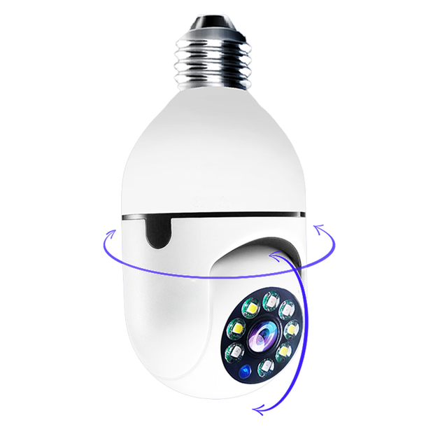 Wholesale 360 Degree HD 1080P Security Camera Night Vision Remote Control Memory Card Storage Options IP Network Bulb Camera