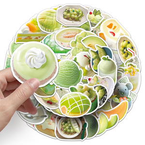 50 Uds. Promoción de Fábrica, Pegatinas de PVC Impresas Personalizadas con Diseño de Matcha, Estilo LNS, Verdes y Frescas, para Decoración del Hogar, Reutilizables e Impermeables - Product Image 2
