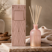 Diffuseur à bâtonnets en verre dépoli 150 ml OEM ODM, ensemble complet, parfum Pin Flanelle, boîte personnalisée avec logo pour cadeaux de fêtes