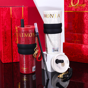 Tasse isolée de grande capacité-Tasse à café de voyage en acier inoxydable 316 avec paille intégrée et bouteille d'eau - Product Image 4