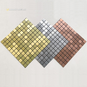 <span class=keywords><strong>Plaque</strong></span> plate en aluminium-plastique <span class=keywords><strong>Carrelage</strong></span> mural <span class=keywords><strong>de</strong></span> cuisine auto-adhésif mosaïque jaune or - Product Image 2