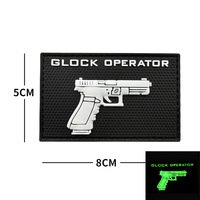 Écusson tactique personnalisé en PVC pour fusil AK, Glock, vêtements, sacs, chapeaux et décoration – Patch tactique 3D en caoutchouc souple avec Velcro pour Glock