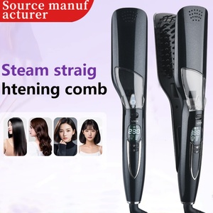 Adjustable Temperature Ceramic Steam Hair Curler Straightener Brush Home Flat Iron Straightener Hot Comb Hair Tools - Product Image 3