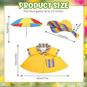 Impermeable para decoración de jardín con diseño de ganso para estatuas de ganso de 23 pulgadas - Atuendo y ropa para estatuas de exterior para decoración de patio y jardín - Product Image 2