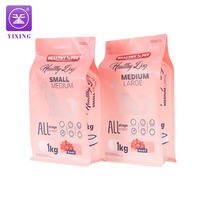 Pochette personnalisée à fond plat avec fermeture éclair en PET/PE pour friandises pour chien, sac en plastique Mylar de qualité alimentaire 500g 1kg avec fenêtre