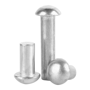 10 pièces/sac Rivets pleins en aluminium M2.5 M3 M4 M5 M6 à tête ronde, rivets à goupille personnalisés, tailles métriques, Grade 867, Grade 1050, Grip 2-8 - Product Image 1