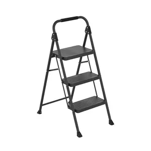 ANSI 225LB carga capacidade aço frame 2 3 step stool escadas metal portátil ferro escada para o mercado americano