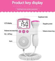Doppler fœtal YULIN, moniteur de rythme cardiaque portable pour bébé, pour utilisation à domicile pendant la grossesse, sonde avec écran LCD numérique, détecteur de fréquence cardiaque fœtale