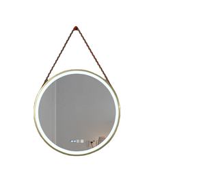 กรอบโลหะกระจกห้องน้ำพร้อมสายหนังหรูหราติดผนังฟังก์ชั่นสวิทช์เซ็นเซอร์วงรีทรงสี่เหลี่ยมผืนผ้า - Product Image 1