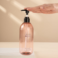 Bouteille Pompe PET 400 ml avec Distributeur à Pression pour Shampooing et Gel Douche, Contenant Vide de Savon Liquide Emballage Cosmétique