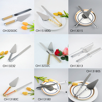2 Pièces/Set Rhinestone Gold Cake Knife Server Set Wedding Dessert Set for Wedding Party Decoration Favor Gift