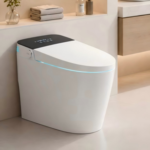WC intelligent électrique de luxe à poser au sol, entièrement automatique, avec chauffage instantané et bidet intelligent, pour salle de bain de villa - Product Image 1