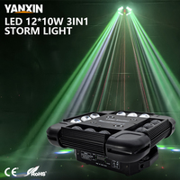 Projecteur LED RGBW 12x10W à tête mobile, effet faisceau double rotation, contrôle DMX512, fonctionnement automatique, pour scène, boîte de nuit, mariage, spectacle