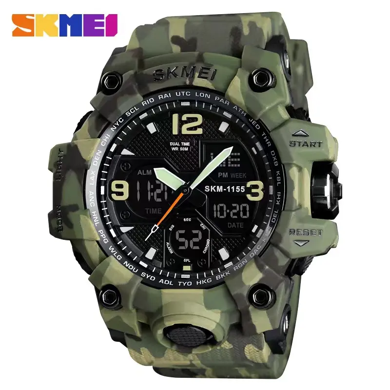 SKMEI 1155 B relojes orologi orologio sportivo digitale personalizzato orologio da polso da uomo di marca orologi da polso al quarzo