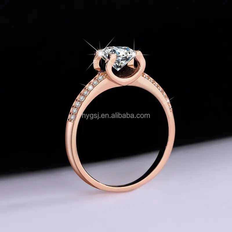 Damenmode Ring 925 Sterling-Silber Verlobung Diamant Ring Hochzeit Mode Finger Moissanit Diamant