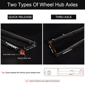 Horquilla Delantera para Bicicleta <span class=keywords><strong>de</strong></span> Carretera TOSEEK, Completamente <span class=keywords><strong>de</strong></span> Carbono, 29er, con Dirección Recta, Cableado Interno Completo, Compatible con Frenos <span class=keywords><strong>de</strong></span> Disco - Product Image 4