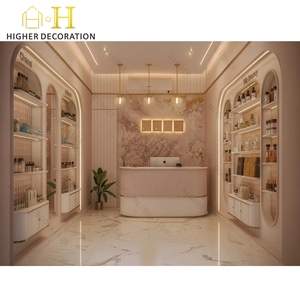 Boutique trucco espositore in legno vetrina cosmetica struttura in metallo espositore per cosmetici per il negozio al dettaglio - Product Image 1