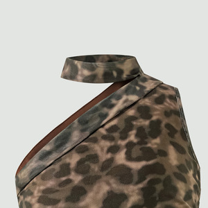 <span class=keywords><strong>Vestito</strong></span> Estivo per Ragazze 2026, Abito Halter Marrone <span class=keywords><strong>Leopardato</strong></span> - Product Image 3