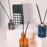 C&H Offre Spéciale – Diffuseur de Parfum d'Ambiance de Luxe en Verre avec Logo Personnalisé, Bâtonnets en Rotin et Coffret Cadeau – Vente en Gros pour la Décoration Intérieure