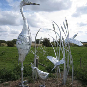 Sculptures en relief de paysage de parc carrées en acier inoxydable, style abstrait chinois, art extérieur fabriqué avec maestrie - Product Image 4