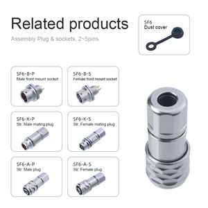 STA SF6 IP67 Водонепроницаемый Кабельный коннектор 2-5-контактный быстросъемный металлический авиационный штекер и розетка толкающая самоблокирующийся гайка - Product Image 5