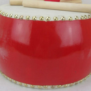 Tambor de cuero rojo de 10 pulgadas o menos, instrumento de percusión de piel de vaca de doble cara para actuaciones infantiles en jardín de infantes - Product Image 2