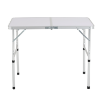 Table pliable réglable en hauteur, ultralégère, blanche, pour activités de plein air, camping, pique-nique, plage, etc.