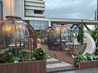 Ensemble de meubles pour hôtel et restaurant - Ensemble de table et de canapé d'extérieur en teck résistant aux intempéries