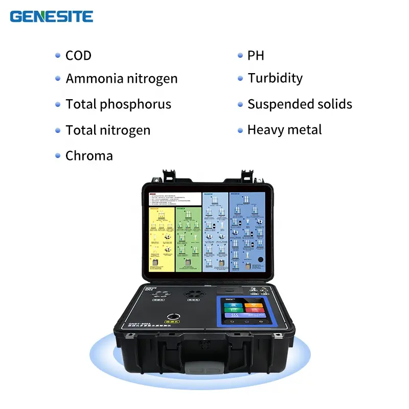 Penganalisa kualitas air Multi-Parameter, COD penganalisa warna portabel dengan Digester dan sensor PH