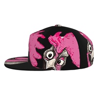 Casquette Snapback Ajustable 6 Panneaux en PVC Personnalisée, Motif Coq Tendance, Impression Numérique 3D, Visière Plate, Protection Solaire, Cyclisme