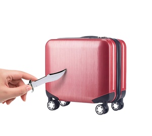 Small Scratch-resistant Carry-on Cabin Crew Hard Shell 16" Travel Luggage Bag with Wheels and Lock