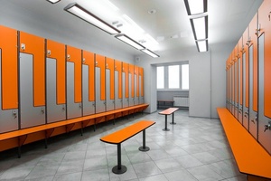 Compact HPL <span class=keywords><strong>Locker</strong></span> com Smart Electronic e Combination Lock Impermeável Commercial Gym Fabricante Montado Estrutura - Product Image 6