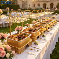 Offre Spéciale – Ensemble de Réchauds de Buffet Carrés de Luxe en Acier Inoxydable pour Hôtels et Services Commerciaux avec Option de Suspension