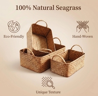 Nouveauté : Panier de rangement multi-usages en jonc de mer naturel, tissé à la main, écologique et durable, pour hôtel, salle de bain, salon