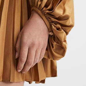 Bán Buôn Mới Tùy Chỉnh Phụ Nữ Mùa Xuân Mùa Hè Peplum Pleated Mini Dress Người Yêu Đường Viền Cổ Áo Thanh Lịch Sexy Rắn Ăn Mặc - Product Image 6