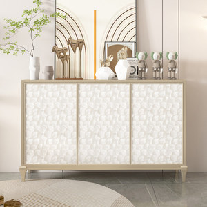 Shell Solid Wood Light Luxury <strong>Sideboard</strong> Integrated Wall <strong>Kitchen</strong> Storage <strong>Cabinet</strong> with Champagne Gold Finish for Small Apartments - Product Image 5