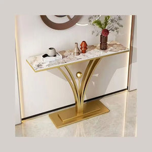 <span class=keywords><strong>Table</strong></span> <span class=keywords><strong>console</strong></span> moderne haut de gamme Dessus en marbre Cadre en métal noir <span class=keywords><strong>Table</strong></span> d'entrée de salon élégante - Product Image 3